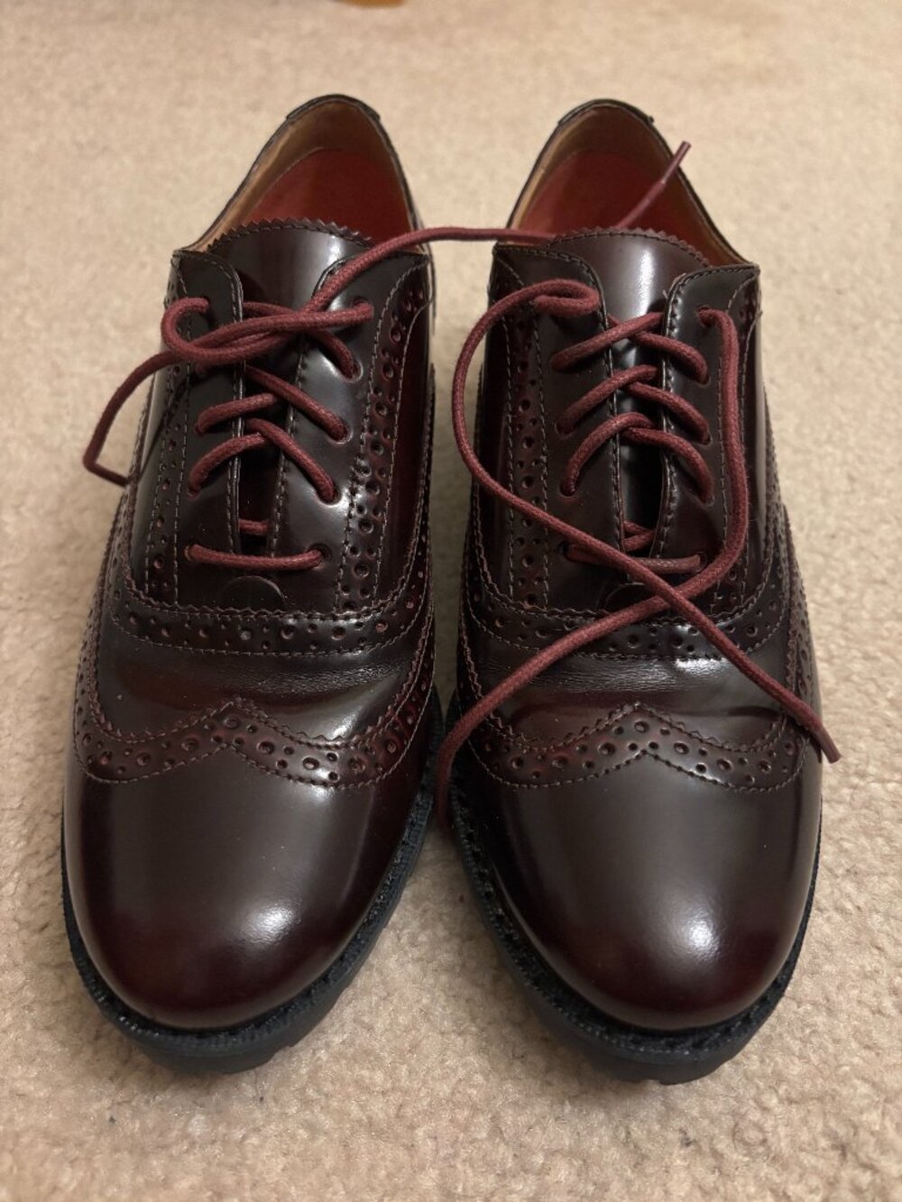 Sperry's TopSiders Leather Oxford Shoes (Burnt Red), Women's 7.5